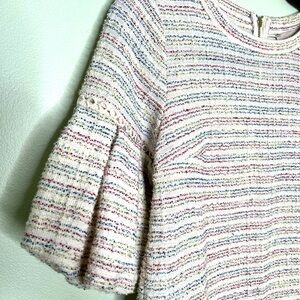 Ann Taylor Loft textured bubble sleeve dress